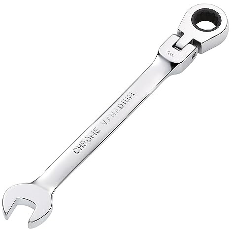 Draper 52010 Hi-Torq Llave combinada de trinquete de cabeza flexible métrica, 9 mm