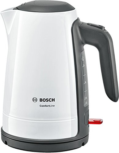 Bosch Hogar TWK6A011 ComfortLine Hervidor de agua, 2400 W, 1.7 litros, color gris y blanco