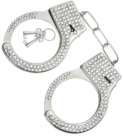 W WIDMANN MILANO Party Fashion - Handschellen mit Strass | Polizei Accessoire für Karneval, Mottoparty und Junggesellinnenabschied