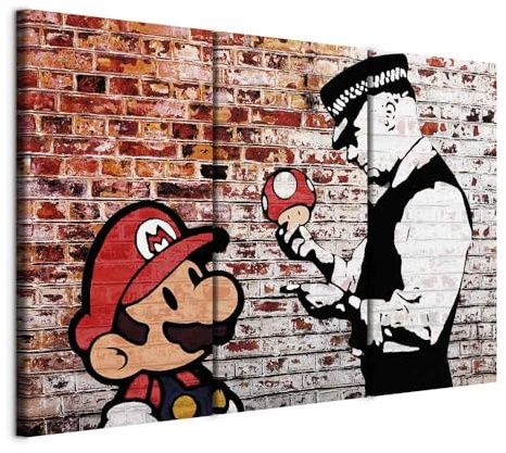 B&D XXL - Leinwandbild Street Art Graffiti, 120x80 cm, 3-teilig, Wohnzimmer | Hochwertige Leinwand, sofort aufhängbar, ideal fürs Wohn- oder Schlafzimmer, wasserfest und lichtecht, langlebig, stilvoll