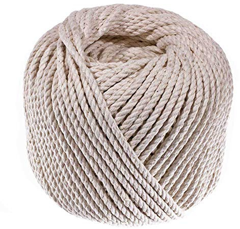 3 Strand Cable Cotton Twine (3 MM x 240 Feet) - Mason Line, Chalk Line, Seine Twine - Hold Knots Securely