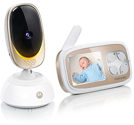 Motorola Nursery Comfort C45 Video-Babyphone mit Schwenk- und Zoomfunktion, Wi-Fi, 2.8 Zoll Farbdisplay, Nachtsicht, 2-Wege-Audio und Temperatursensor, Weiß