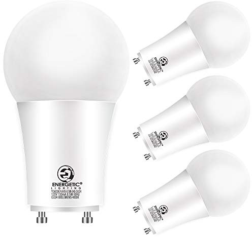 Energetic LED 2 Prong Light Bulbs 8.5 Watt GU24, 60 Watt Equivalent, 4000K Neutral White, 800 Lumens, Non-Dimmable, UL Listed, 4 Pack