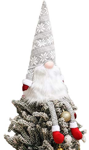 Gnome Christmas Tree Topper,Gnome Christmas Ornaments Santa Gnomes Plush Party Decoration Ornament Supplies
