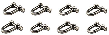 304 Edelstahl D-Ring-Form M8 Schäkel Heavy Duty Lastheber Klemme für Kette Marine Schnalle 8 Stück