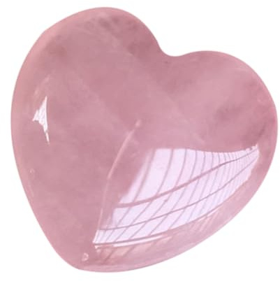 BESPORTBLE Piedra de Cuarzo Rosa en Forma de Corazón Textura Suave para Adorno del Hogar y Fabricación de Collares, Cristal Curativo Diseño Característico