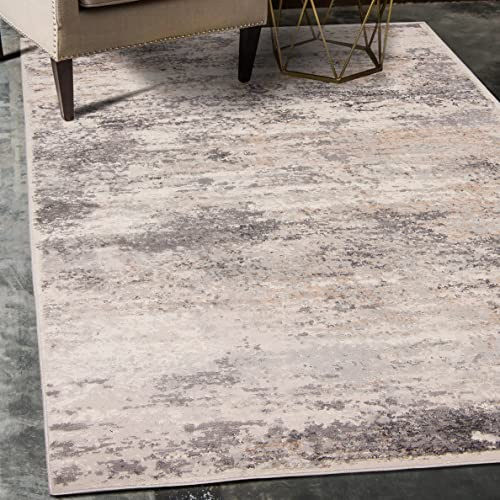 Carpeto Teppich Wohnzimmer 160x220cm Creme Abstrakt Weich Pflegeleicht | Teppich für Schlafzimmer Esszimmer Büro Beige Fußbodenheizungsgeeignet Reinigungsmittelbeständig Kurzflor Leicht zu Reinigen