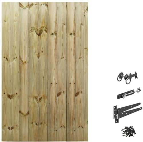 Bespoke Custom Made to Measure Wooden Garden Gate/Tongue & Groove Flat Top[6ft Tall (180cm),Upto 1050mm Wide,Ring Latch]