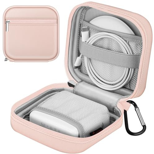 FINPAC Sac de rangement pour MacBook - Petit sac électronique pour accessoires d'ordinateur portable - Magic Mouse, disque flash USB, câble, batterie externe - Organiseur pour voyage et travail - Rose