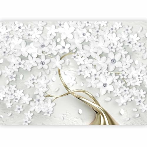 murando PREMIUM Papier peint Magnolias 350x256 cm Décoration Murale XXL Poster Tableaux Muraux Tapisserie Photo Trompe l'oeil Nature Arbre Ornament or b-C-0969-a-b