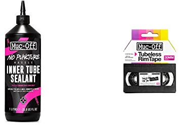 Muc-Off No Puncture Hassle Inner Tube Sealant, 1 Liter - Bike Tube Puncture Repair Sealant & Tubeless Rim Tape, 30mm
