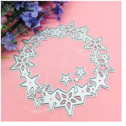 Sredwtk Kreis Sterne Stanzschablonen Sternenkranz Cutting Dies Geburtstag Weihnachten Papierbasteln Schablonen für Scrapbooking, Fotoalbum, Karte, Papier Dekoration, Geschenk