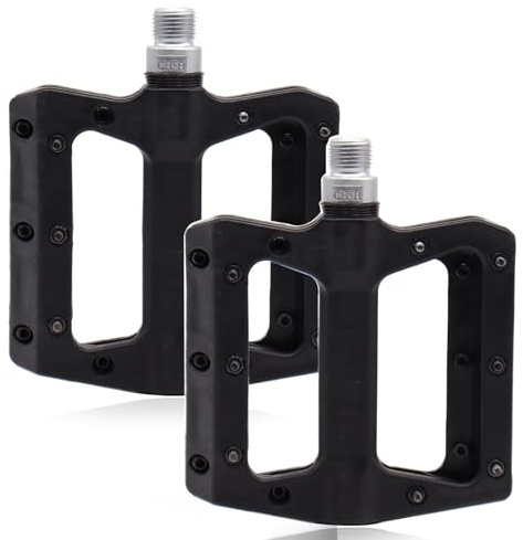Bike Pedals, Pedals Road Bike,Mountain Bike Flat Pedals Nylon Fiber 9/16 Inch,For BMX Road MTB Bike (Black)