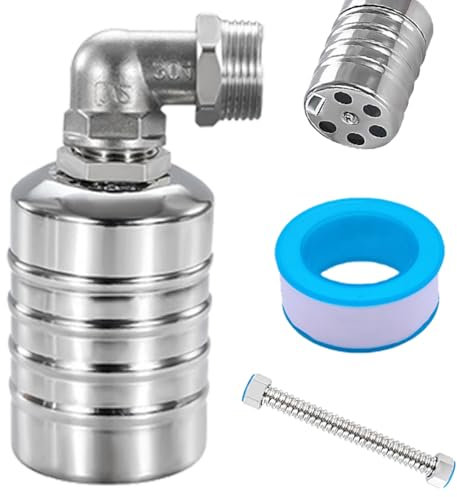 Valvola a Galleggiante, Valvola Automatica a Galleggiante Valvole a Galleggiante in 304 Acciaio Inossidabile Con Soffietto di 30 cm e Controllo Filettatura (3/4 Side Water Intake)