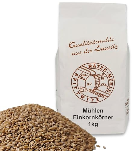 Mühlen Einkornkörner 1000g ganzes Korn gereinigt, frisch aus der Rätze- Mühle in bester Qualität Einkornkerne 1kg