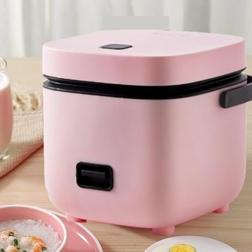 PanHuiWen Rice Cooker Small 2 Person, Electric Rice Cooker Mini Rice Cookers Electric 1.2 L, Non Stick Rice Pot with Steamer,Pink
