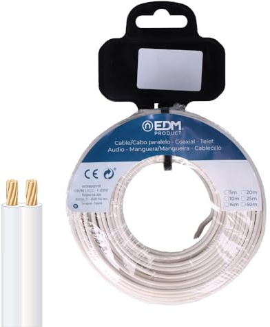Zarivy Bobina di cavo parallelo 2 x 1 mm bianco da 10 m, ideale per l'audio. Perfetto per professionisti e dilettanti che cercano qualità nelle loro connessioni. Connettiti senza limiti!
