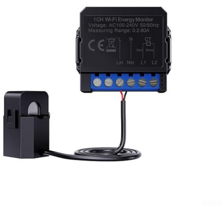 ZYWUOY Smart Power Monitoring Switch, 80A APP Echtzeitüberwachung Strom Statistik Schalter Meter für Tuya für WiFi