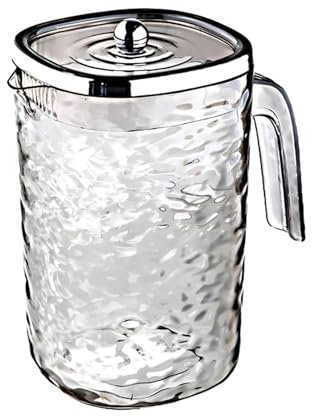 Thickened Juice Pitcher with Lid, Heat-Resistant Carafe with Handle, Large Hot and Cold Water Pitcher, Iced Tea Container for Hot/Cold Beverages and Everyday Use,Pitcher with Lid