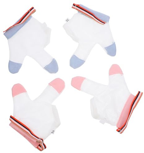Toyvian Baby Thumb and Finger Sucking Stop Gloves for Boys and Girls, m Size, Soft Cotton Material, Anti-Biting and Sucking Protection, Suitable for Home and Outdoor Use, 2 Pairs Set Random Color