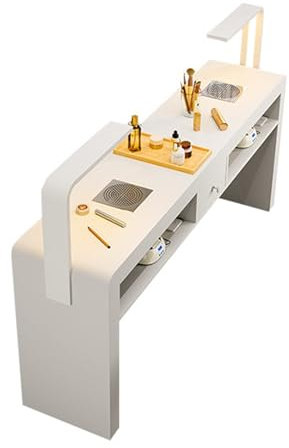 Tavolo da Manicure Moderno con cassetti per scrivania e Tecnica delle Unghie, postazione di Lavoro Professionale per Salone di Bellezza e Spa per Unghie con aspiratore Elettrico e Lampada a