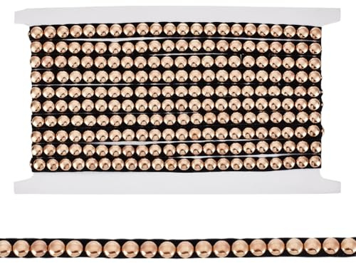 AHANDMAKER Cinta de remache convexa de metal con tachuelas de 0.39 pulgadas de ancho, para planchar o decorar bolsos, bolsos, ropa punk, cinturón, color dorado