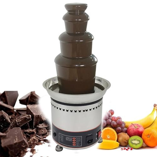 Machine à fondue au chocolat, ensemble à fondue électrique commercial en cascade pour faire fondre du fromage, du queso, des bonbons et de la liqueur - Tremper des fraises, des légumes,4Tiers