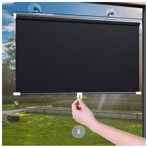 Sichtschutzrollos,Badezimmer UV-Schutzrollos Verdunkelungsrollo Mit Saugnäpfen Dachfenster Rollo Fensterrollo Hitzeschutz Thermorollo Für Auto Schlafzimmer(W68*H125cm)
