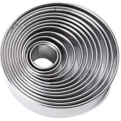 LfrXtra Cortadores Galletas Acero Inoxidable Forma Redonda Círculo Galletas Redondos Moldes Forma Redonda para Hornear Cocina
