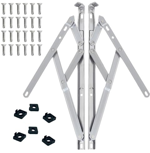 Universal Window Hinge Kit - Pair of 12 inch Stainless Steel Window Stay Double Glazing Friction Stay PVC 13mm 17mm Stack uPVC Window Friction Stay Hinges Top Hung/Side Hung