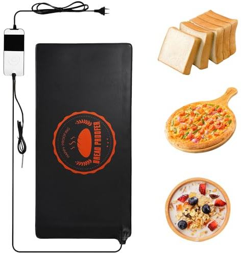 Nzkeuf Pain Heizmatte mit Thermostat, Boîte de Fermentation pour Levain, Température Réglable, Convient pour L'isolation des Aliments, La Fermentation de Lapâte Et La Cuisson Du Yaourtc
