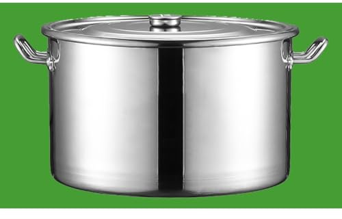 Extra Large 80L Stainless Steel Stockpot with Lid - Heavy Duty Soup Pot with Composite Bottom for Cooking, Boiling, and Steaming - Ideal for Home and Restaurant Use (59.5CM x 35CM)