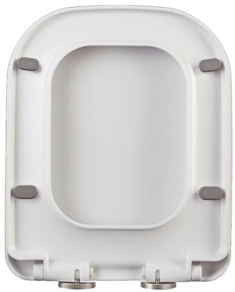 Giural Abattants WC Carrés Blancs avec Charnières Réglables Top Fix, Lunette WC 44 X 36 Cm, Fermeture en Douceur, Dégagement Rapide pour Un Nettoyage Facile, Abattant WC Rectangulaire