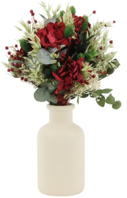 Ramo de Hortensias Rojas Secas Estilo Romántico y Natural by DECOALIVE