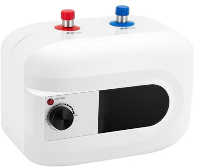 Chauffe-eau électrique de 6 l - Mini réservoir - Chauffe-eau sous évier - Avec abat-jour - Réservoir de stockage électrique de 30 à 65 °C - Température réglable - Pour évier de cuisine, salle de bain