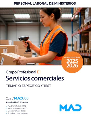 Servicios comerciales (Grupo Profesional E1). Personal laboral de Ministerios. Temario específico y test
