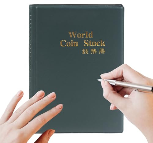 tulahkomen Livre de collection de pièces de monnaie | Organiseur de 120 pochettes | Album de rangement | Pour musée, conservation culturelle, histoire, classe, projet scolaire, retraite, Noël