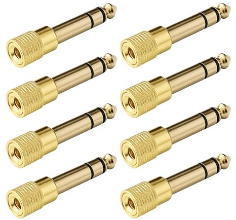 8PCS Klinke Adapter 3.5mm auf 6.35mm, Adapter Klinke 6 3 auf 3 5, Stereo Audioadapter mit Vergoldeten Kontakten, Metallstecker für Kopfhörer, Digitalpiano, Keyboard, Mischpult, Verstärker