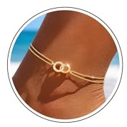 Chihayafuji Bracelet de Cheville Pour Femme Argent Sterling 925 Or Chaine de Cheville Bracelet Cheville Réglable Imperméable en Zircon Bijoux Cheville Femme