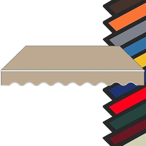 Tenda manuale retrattile da 3,5 x 3,5 m, impermeabile, per ombrelloni e ripari, ideale per porte, balconi, cortili, grigio e rosso (cachi, 2,4 x 2 m)