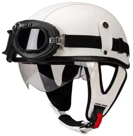 Retrò Caschi Jet E Demi-Jet Vintage Moto Caschi Cromwell Approvato DOTECE Aperto Casco Retrò Moto Casco Mezzo Per Scooter Per Adulti Uomini Donne Elmetto Scodella Con Visiera D,M:57-58CM