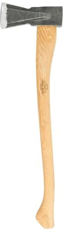 Helko Werk Pfälzer Spaltaxt 2000g 70 cm C50 Hickorystiel Brennholz | Handgeschmiedeter Spaltkopf für Kaminholz mit Lederschutz Made in Germany