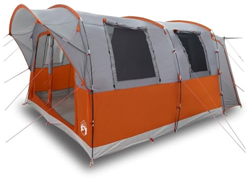 HETFTJN Autozelt für 4 Personen, Campingzelt mit Wohn- und Schlafbereich, 185T Polyester mit PU-Beschichtung, Wetterfestes SUV-Zelt für Camping, Outdoor und Reisen, Grau/Orange, 435x320x213 cm
