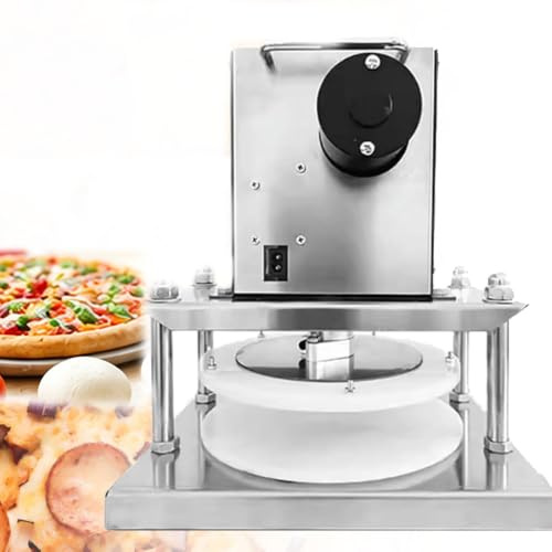 Electric Pizza Dough Roller Sheeter, Heavy Duty Pizza Press Machine with Stainless Steel Body, Compact Design for Bakeries, 22cm Dough Forming Capacity