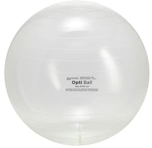 GYMNIC Opti Ball Transparenter, aufblasbarer Ball, max. Ø 65 cm, für Physiotherapie und Rehabilitation, ideal für Haltungsübungen, Pilates und motorische Aktivitäten mit visueller Kontrolle