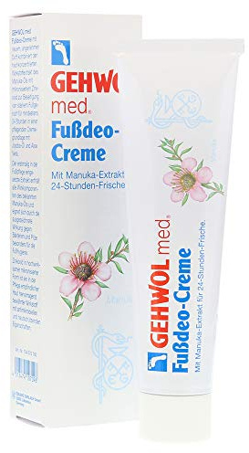 GEHWOL med. Fußdeo Creme, 24h, Fußcreme mit Manukaextrakt, Fußpilzschutz, 125 ml