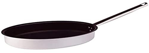 Pentole Agnelli ALSA121S3 Padella Ovale Per Pesce Spessore 3 Millimetri E Manico Tubolare Inox, Diametro 30 cm