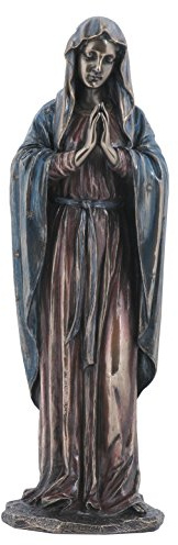 US Bronzefigur, Jungfrau Maria, betend, kaltgegossen, 29 cm