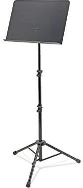 K&M 11870 Orchesternotenpult Schwarz – Notenständer mit Stahl-Platte und Schnellverschluss - Von 65 – 150 cm ausziehbar