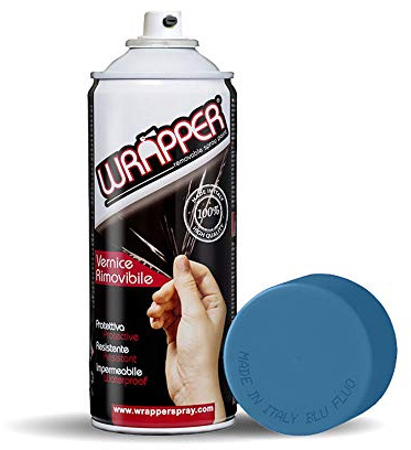 4R Quattroerre.it 16430 Wrapper Spray Neonblau matt | entfernbarer Lack für Karosserie | UV-Schutzfilm und Kratzschutz Spray | flüssige Wrapping Made in Italy